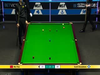 斯诺克威尔士公开赛64进32 吴宜泽4-3斯科特·唐纳森  20250211 海报